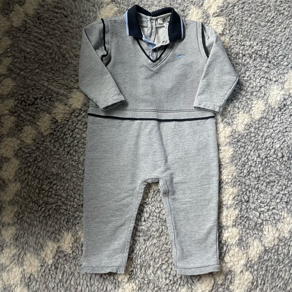 Armani Baby boy one piece outfit, size 12m